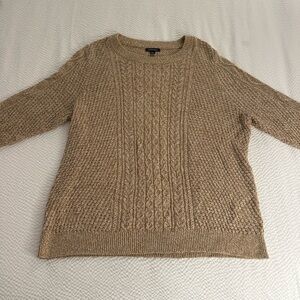 Lands' End Women's Tan Cable Knit Sweater Size 2X